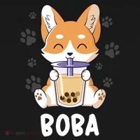 Cute Corgi Boba Bubble Tea Long Sleeve Shirt thumb 2