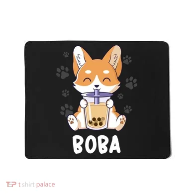 Cute Corgi Boba Bubble Tea Mousepad