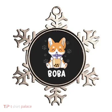 Cute Corgi Boba Bubble Tea Ornament