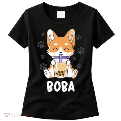 Cute Corgi Boba Bubble Tea Women's T-Shirt