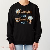 Cousin Can Bearly Wait Gender Neutral Baby Shower Matching Women's Sweatshirt thumb 0