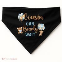 Cousin Can Bearly Wait Gender Neutral Baby Shower Matching USA-Made Doggie Bandana thumb 0