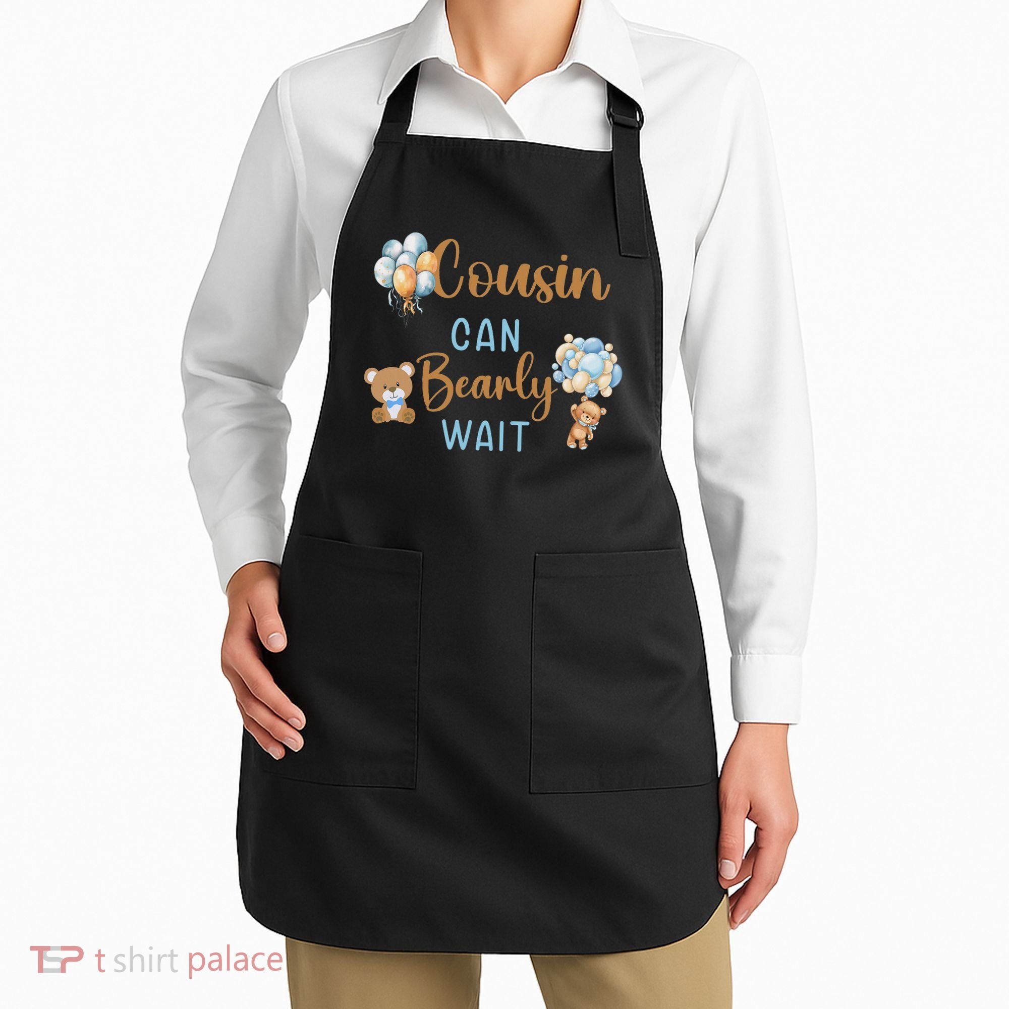 Cousin Can Bearly Wait Gender Neutral Baby Shower Matching Apron