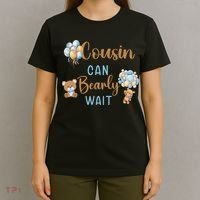 Cousin Can Bearly Wait Gender Neutral Baby Shower Matching T-Shirt thumb 4