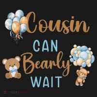 Cousin Can Bearly Wait Gender Neutral Baby Shower Matching Women's Hoodie thumb 2