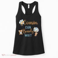 Cousin Can Bearly Wait Gender Neutral Baby Shower Matching Women's Tank Top thumb 0