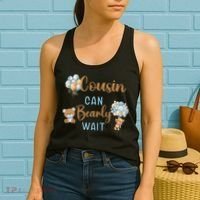 Cousin Can Bearly Wait Gender Neutral Baby Shower Matching Women's Tank Top thumb 2
