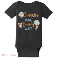 Cousin Can Bearly Wait Gender Neutral Baby Shower Matching Baby Bodysuit thumb 0