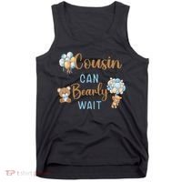 Cousin Can Bearly Wait Gender Neutral Baby Shower Matching Tank Top thumb 0