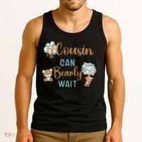 Cousin Can Bearly Wait Gender Neutral Baby Shower Matching Tank Top thumb 3