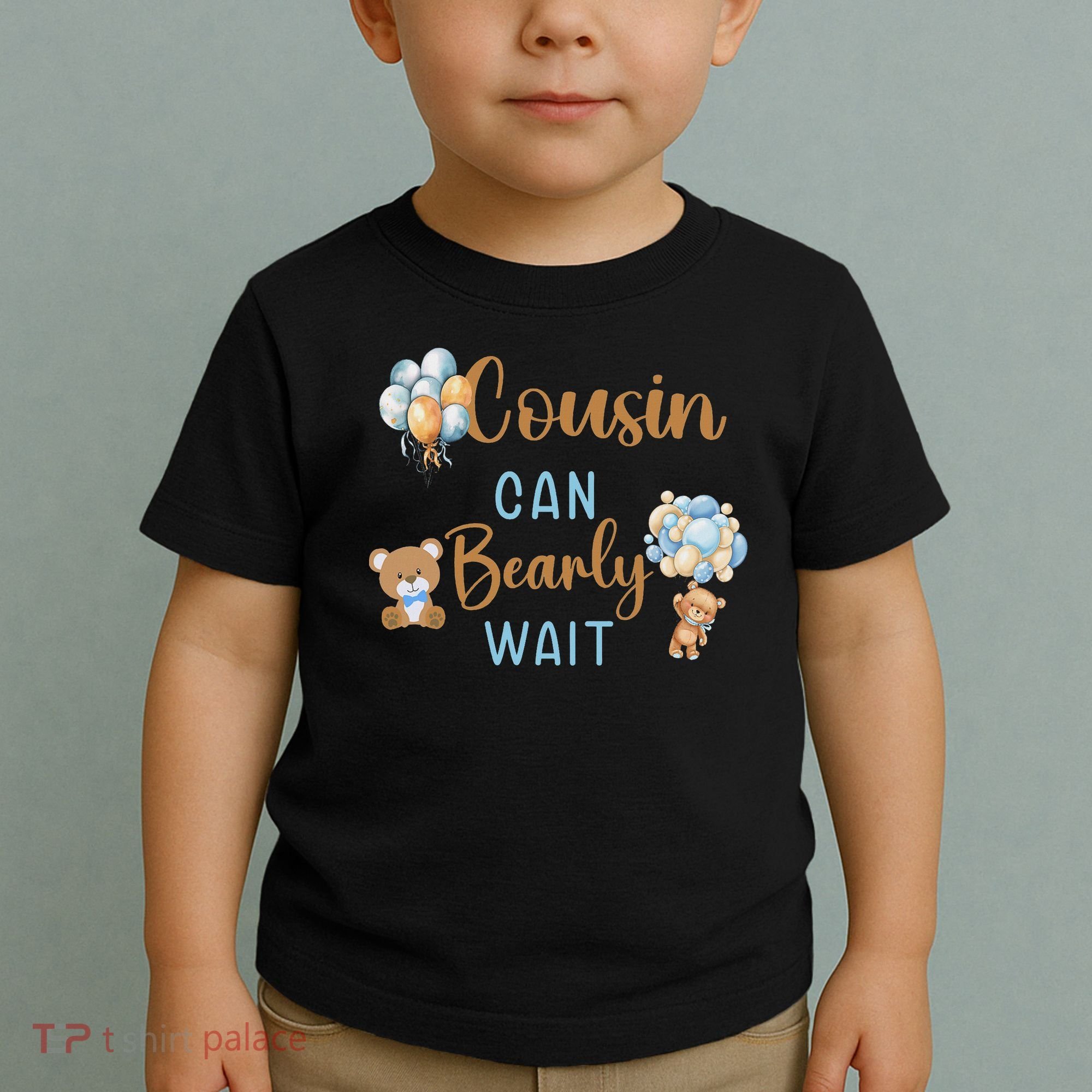 Cousin Can Bearly Wait Gender Neutral Baby Shower Matching Toddler T-Shirt