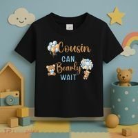 Cousin Can Bearly Wait Gender Neutral Baby Shower Matching Toddler T-Shirt thumb 3
