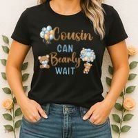 Cousin Can Bearly Wait Gender Neutral Baby Shower Matching Women's T-Shirt thumb 2