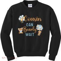 Cousin Can Bearly Wait Gender Neutral Baby Shower Matching Kids Sweatshirt thumb 0