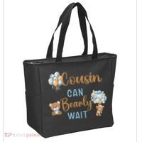 Cousin Can Bearly Wait Gender Neutral Baby Shower Matching Tote Bag thumb 2