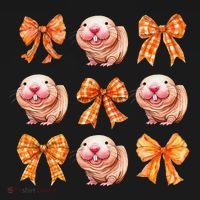 Cute Coquette Bow Naked Mole Rat Animal Halloween Girl Women Sweatshirt thumb 3