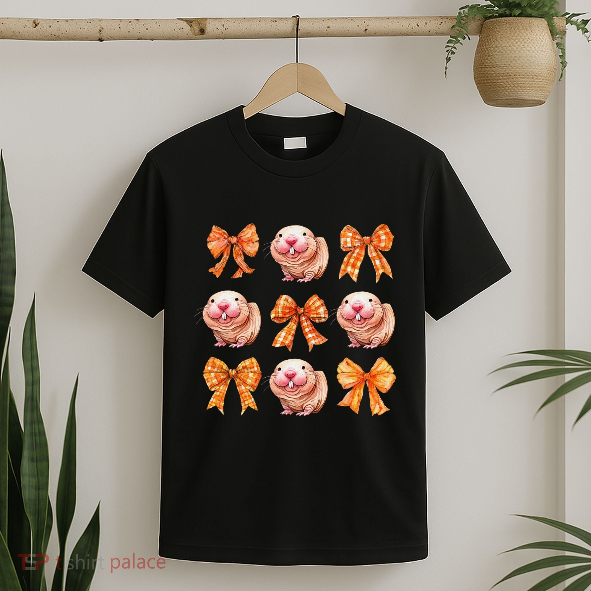 Cute Coquette Bow Naked Mole Rat Animal Halloween Girl Women T-Shirt