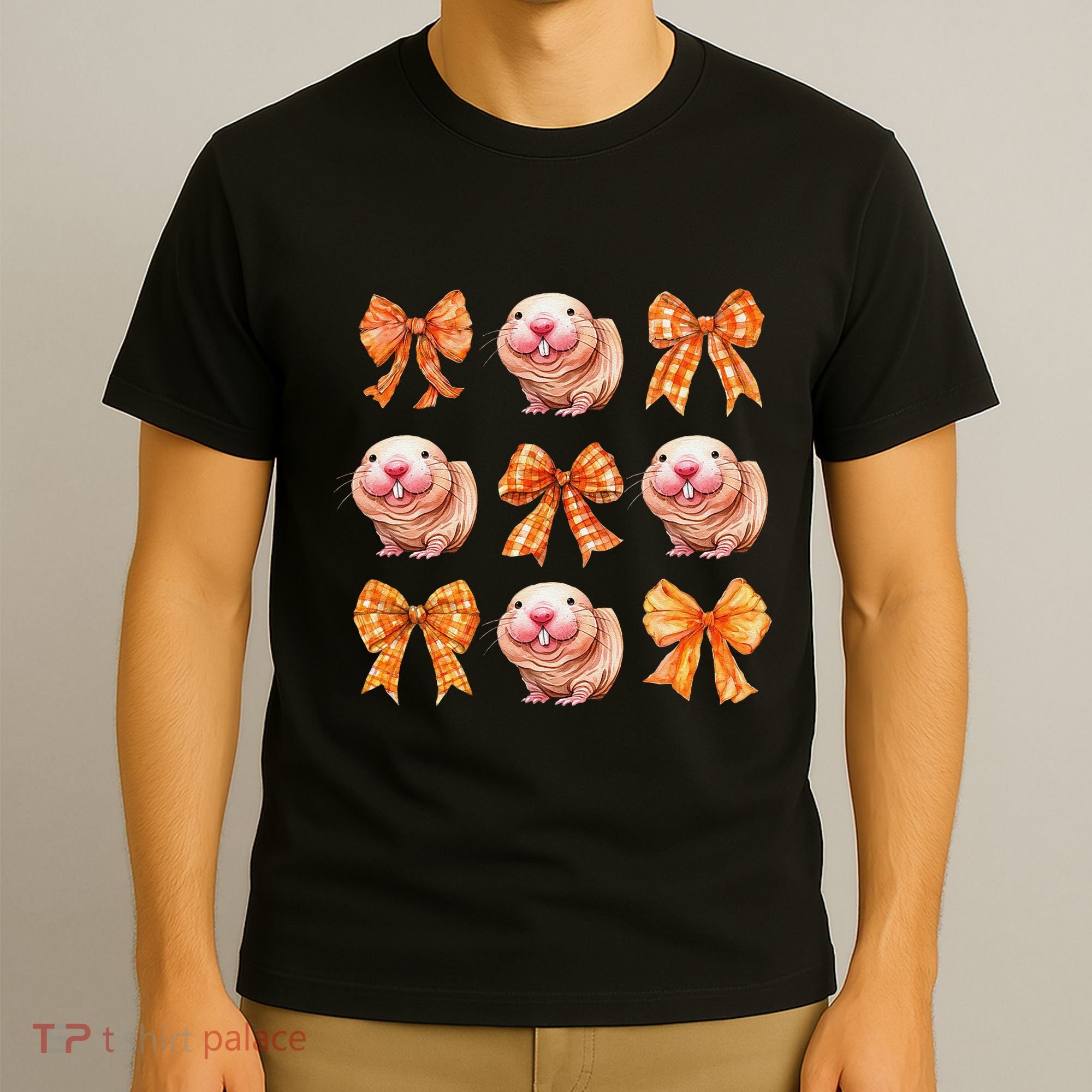 Cute Coquette Bow Naked Mole Rat Animal Halloween Girl Women T-Shirt
