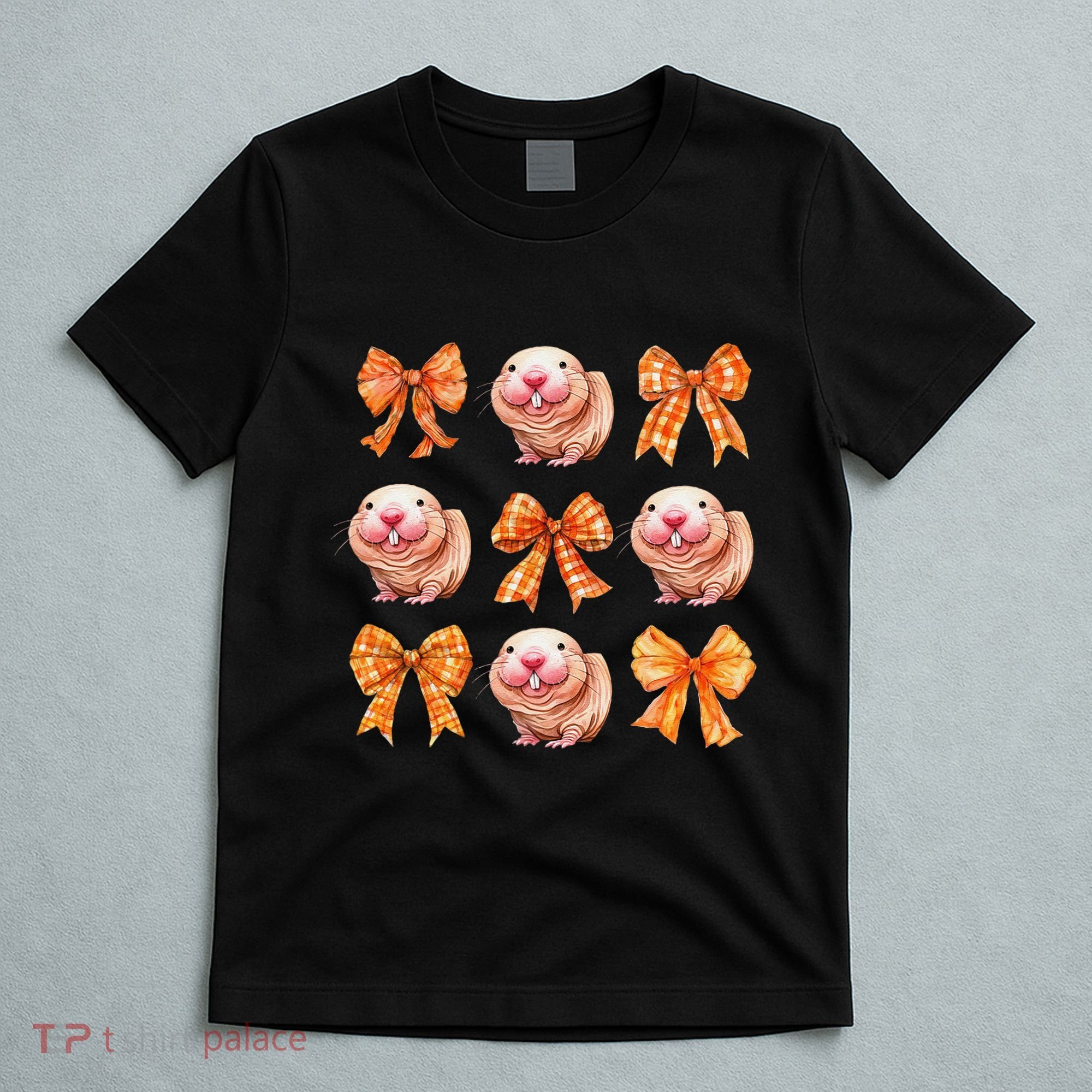 Cute Coquette Bow Naked Mole Rat Animal Halloween Girl Women T-Shirt