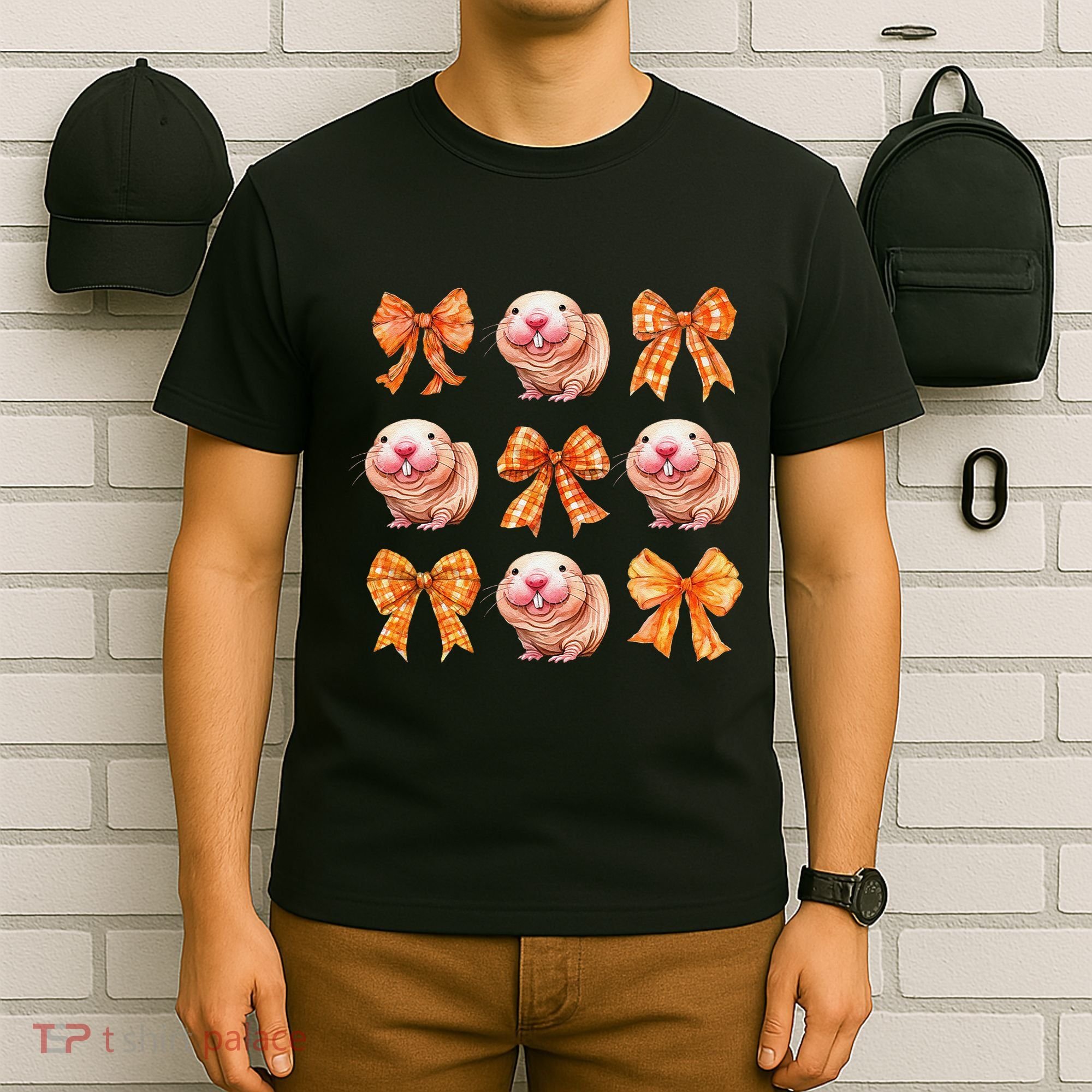 Cute Coquette Bow Naked Mole Rat Animal Halloween Girl Women T-Shirt
