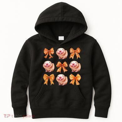 Cute Coquette Bow Naked Mole Rat Animal Halloween Girl Women Kids Hoodie