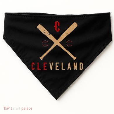 Cleveland Cle Baseball Vintage Distressed USA-Made Doggie Bandana