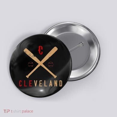 Cleveland Cle Baseball Vintage Distressed Button