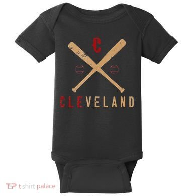 Cleveland Cle Baseball Vintage Distressed Baby Bodysuit