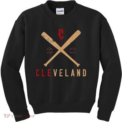 Cleveland Cle Baseball Vintage Distressed Kids Sweatshirt