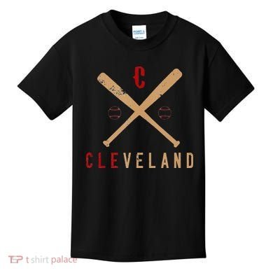 Cleveland Cle Baseball Vintage Distressed Kids T-Shirt