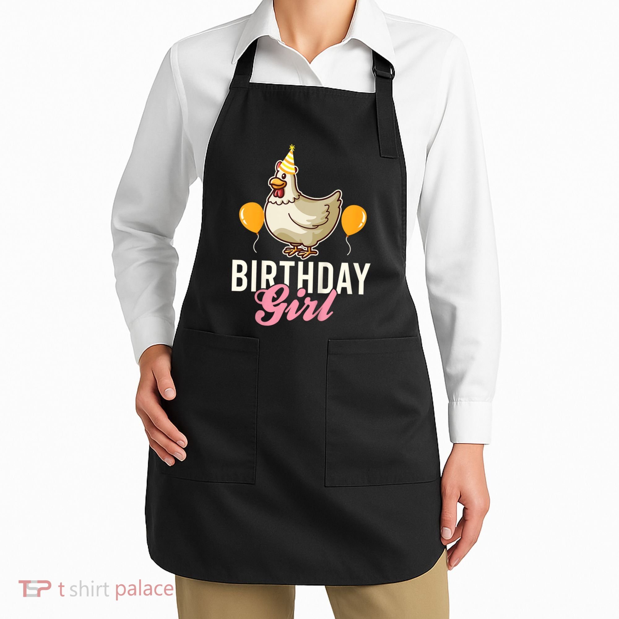 Cute Chicken Birthday Girl Apron