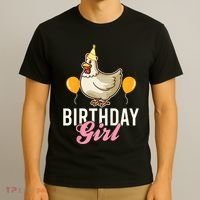 Cute Chicken Birthday Girl T-Shirt thumb 3
