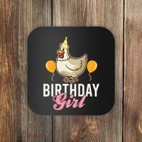 Cute Chicken Birthday Girl Coaster thumb 0