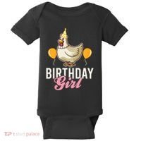 Cute Chicken Birthday Girl Baby Bodysuit thumb 0