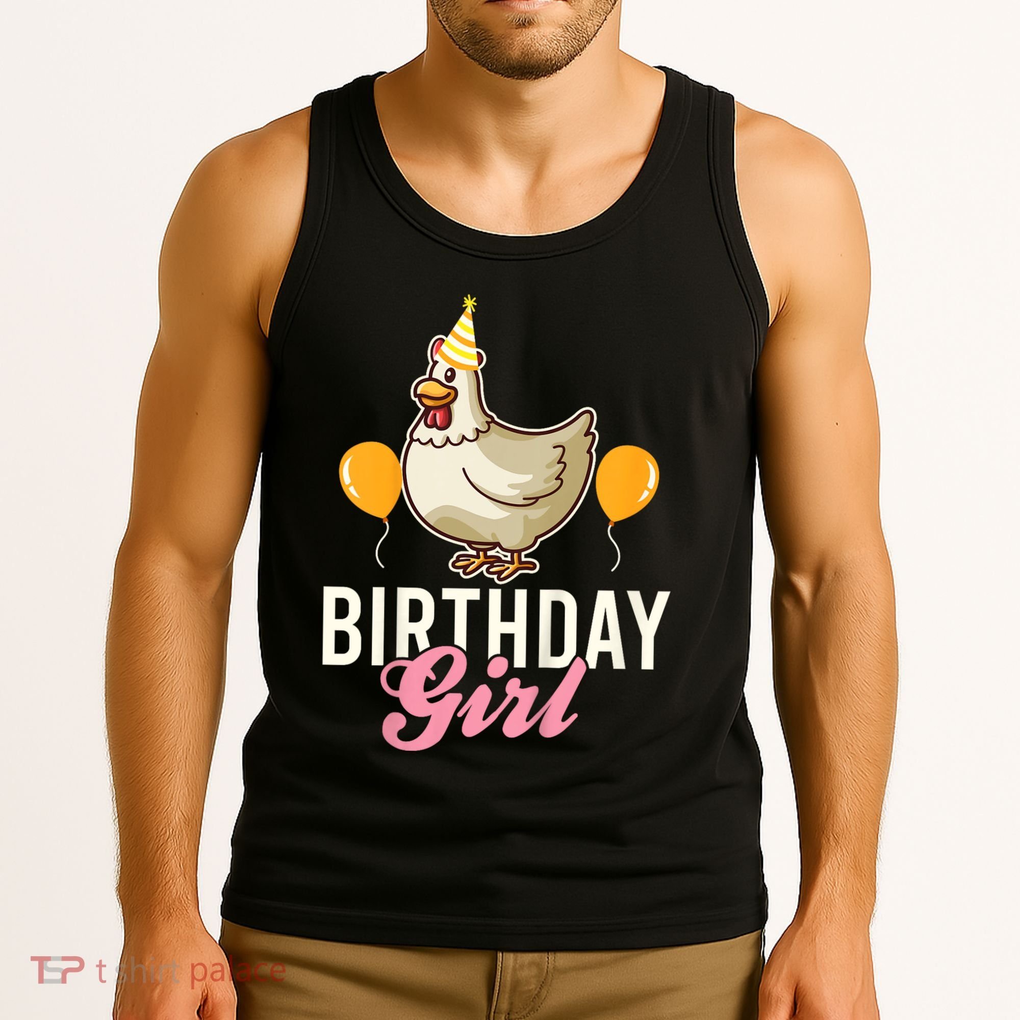 Cute Chicken Birthday Girl Tank Top