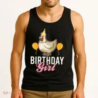 Cute Chicken Birthday Girl Tank Top thumb 3