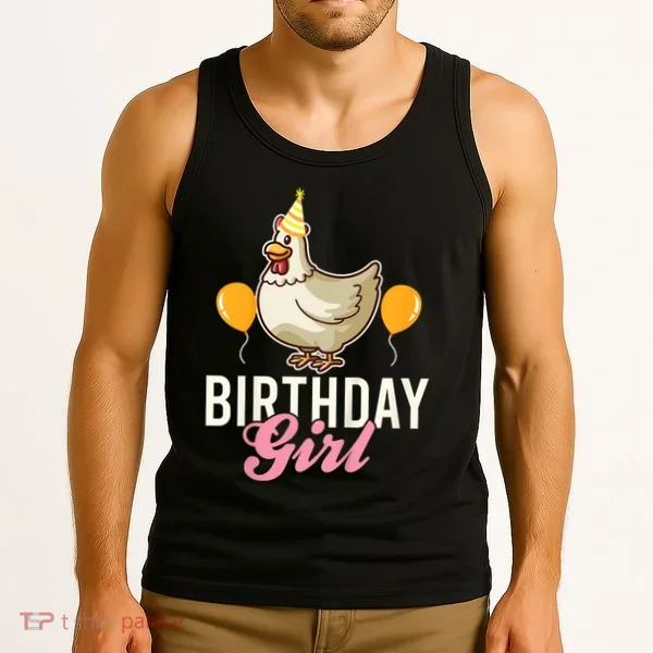 Cute Chicken Birthday Girl Tank Top
