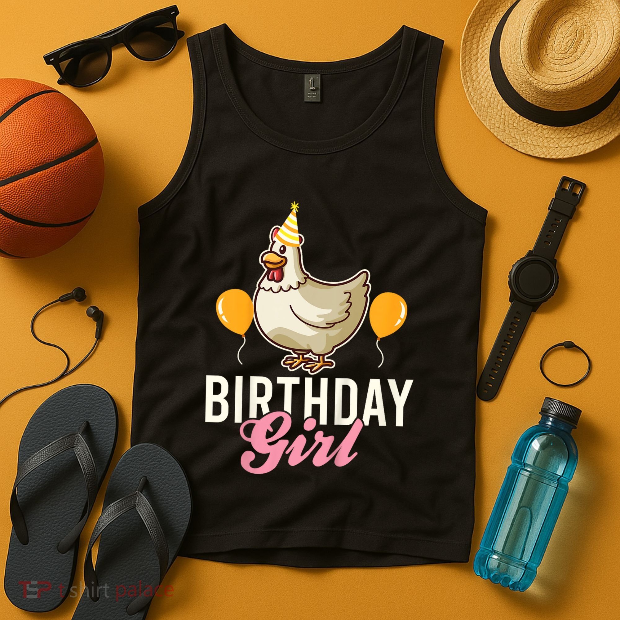 Cute Chicken Birthday Girl Tank Top