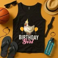 Cute Chicken Birthday Girl Tank Top thumb 4