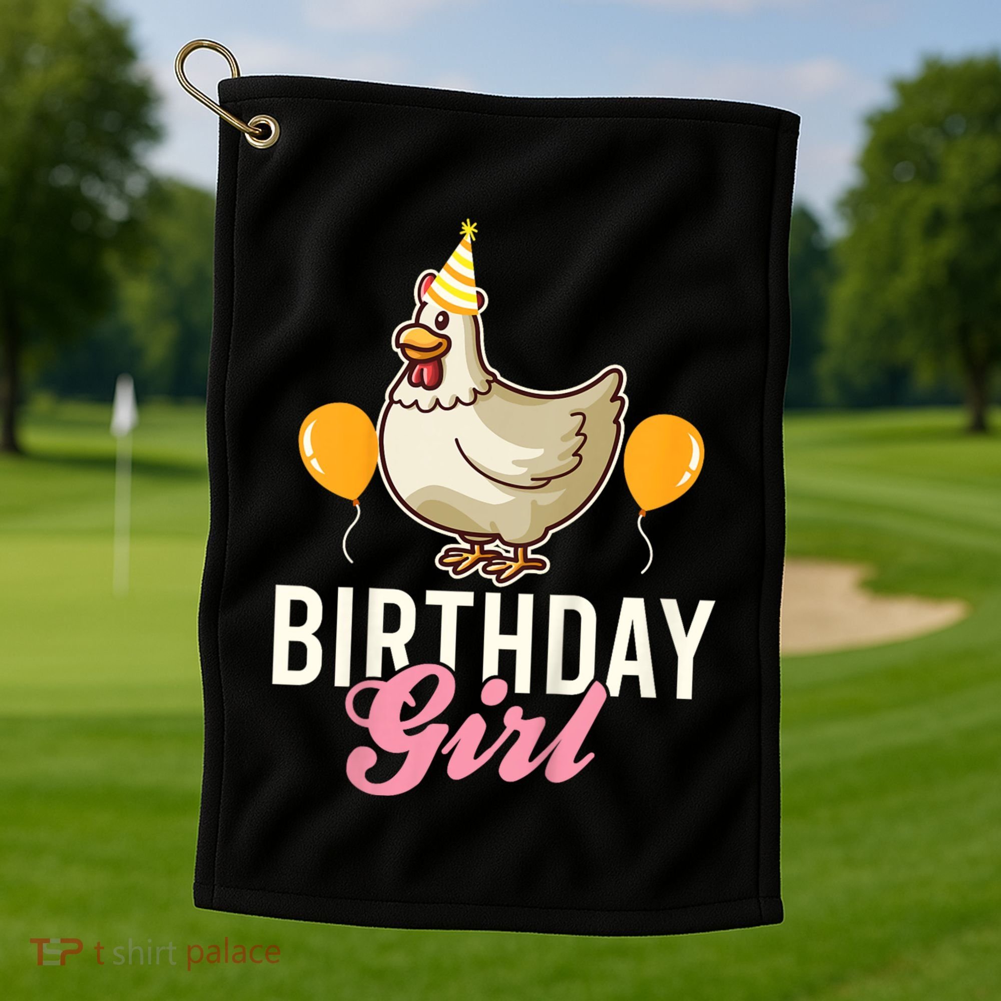 Cute Chicken Birthday Girl Golf Towel