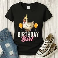 Cute Chicken Birthday Girl Women's T-Shirt thumb 3