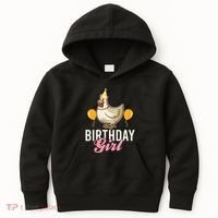 Cute Chicken Birthday Girl Kids Hoodie thumb 0