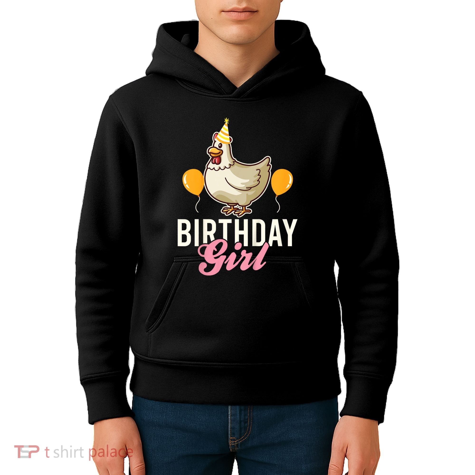 Cute Chicken Birthday Girl Kids Hoodie