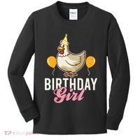 Cute Chicken Birthday Girl Kids Long Sleeve Shirt thumb 0