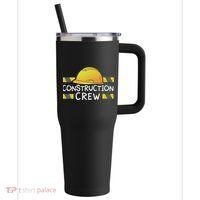 Construction Crew Birthday Party Supplies Matching 40oz Vacuum Insulated Stainless Steel Travel Tumbler thumb 0