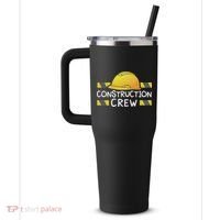 Construction Crew Birthday Party Supplies Matching 40oz Vacuum Insulated Stainless Steel Travel Tumbler thumb 2