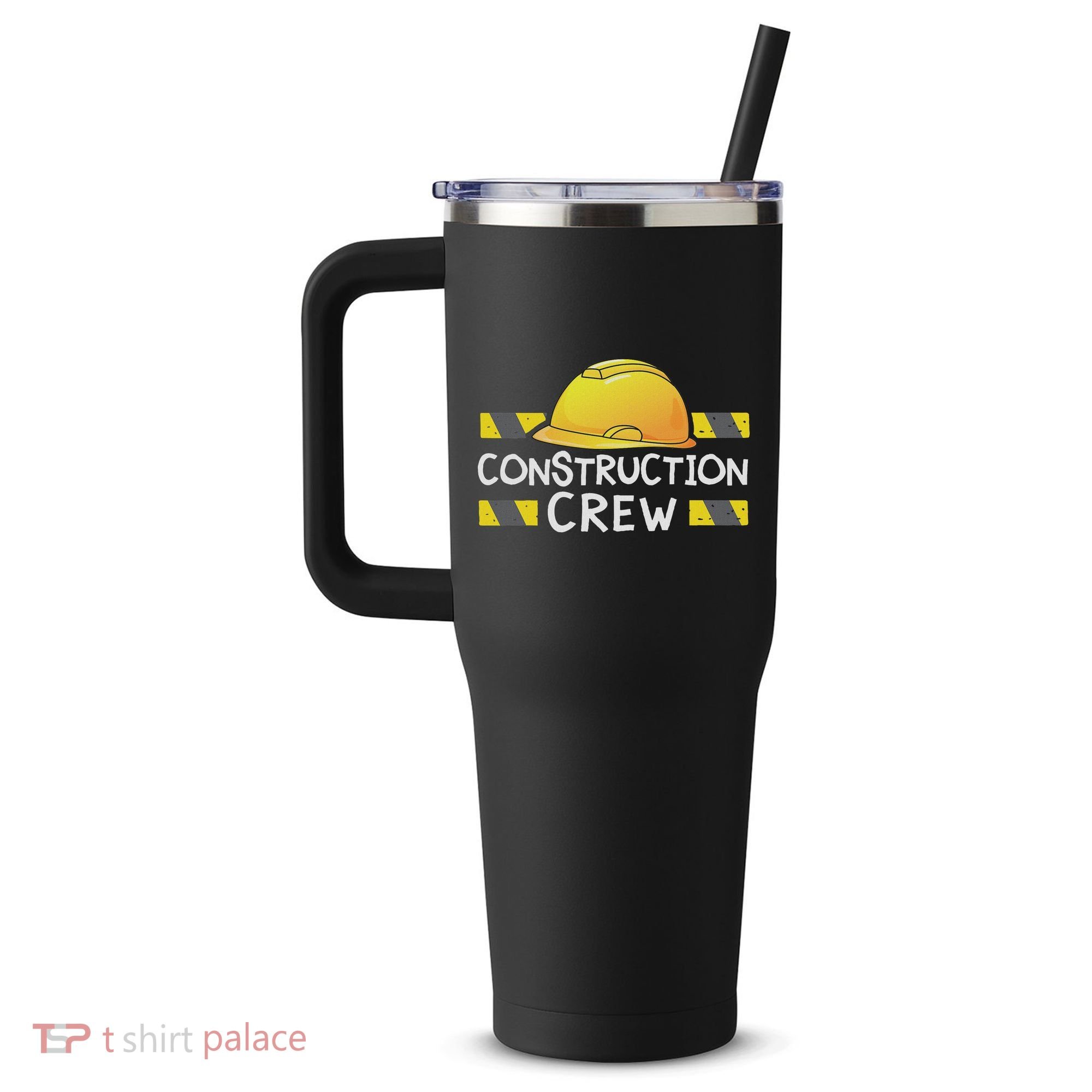 Construction Crew Birthday Party Supplies Matching 40oz Vacuum Insulated Stainless Steel Travel Tumbler