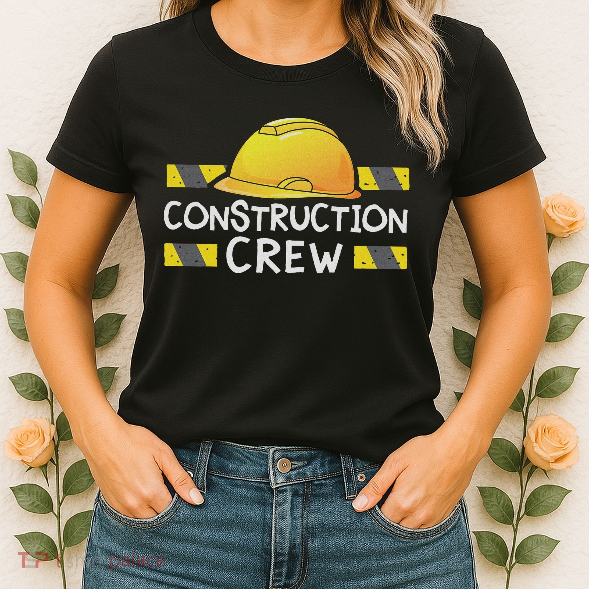 Construction Crew Birthday Party Supplies Matching Women's T-Shirt