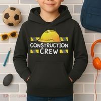 Construction Crew Birthday Party Supplies Matching Kids Hoodie thumb 2
