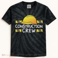 Construction Crew Birthday Party Supplies Matching Kids Tie-Dye T-Shirt thumb 0